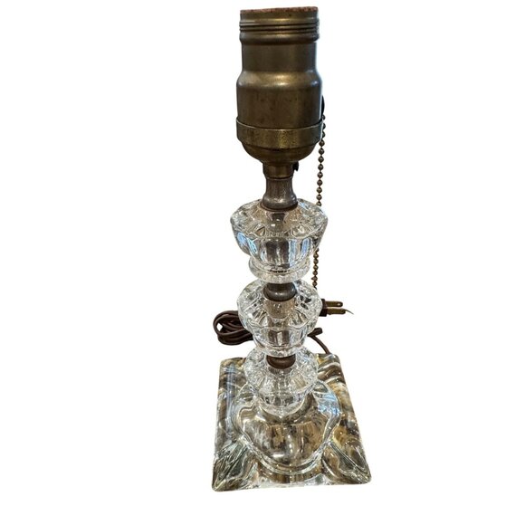 Crystal Door Knob Ashtray Brass Table Lamp Vintage Pull Chain 10.5” Cottagecore - Picture 13 of 16